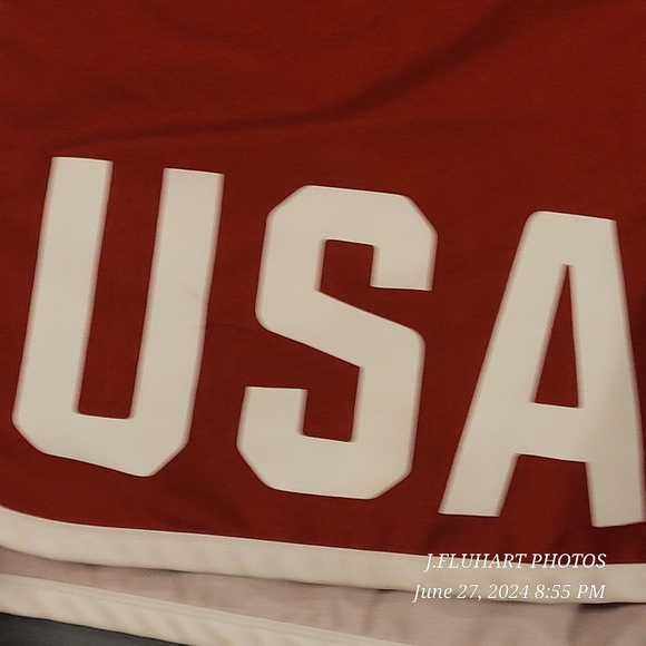 HURLEY PHANTOM USA OLYMPIC BOARD SHORTS UNMARKED SIZE FLAT MEASUREMENTS IN PHOTO - Picture 3 of 16